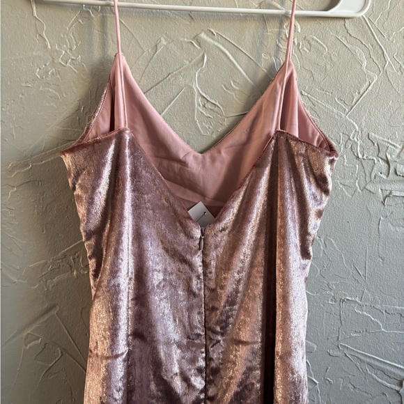 TopShop Glitter Velvet Slip Dress In Rose Gold New With Tags - Picture 4 of 6